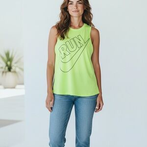 Nike Bright Yellow RUN Graphic Tank
